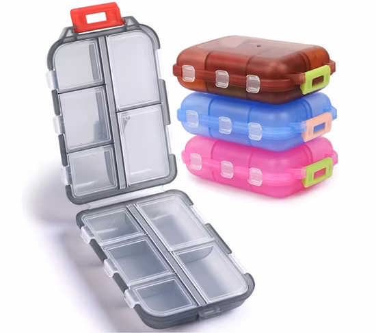 Портативный пластиковый органайзер для таблеток, аптечка, коробка для таблеток для ежедневного использования и путешествий